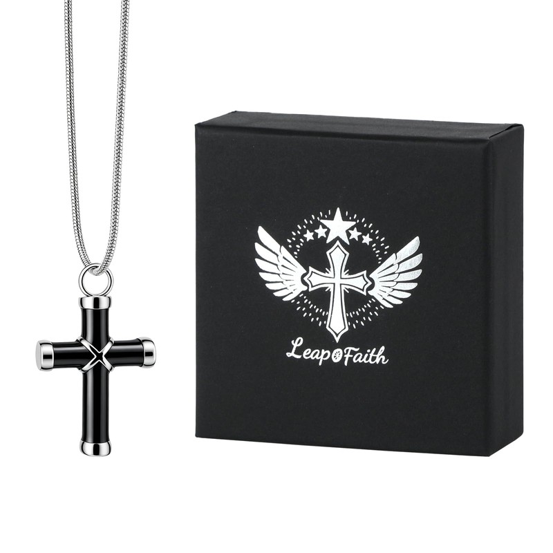 LeapoFaith Ashes Urn Cross for Car Rear View Mirror Decor