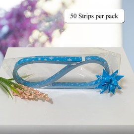 Snowflake Patterned Paper Strips for Weaving Projects. Paper Strips for Moravian Stars, German Stars and Froebel Stars. 50 Strips per Pack (Snowflake, 3/4 x 20 inch)