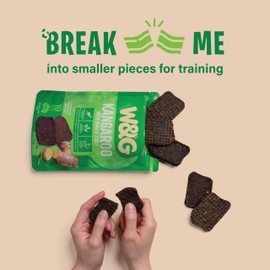 W&G Kangaroo and Ginger Soft Jerky for Dogs, Limited Ingredient Dog Treats, Hypoallergenic Alternative to Chicken Beef, Promotes Healthy Digestion, All-Natural Training Rewards, 3.5oz