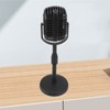 Antique Microphone Decor with Stand Black Realistic Lightweight Retro Microphone