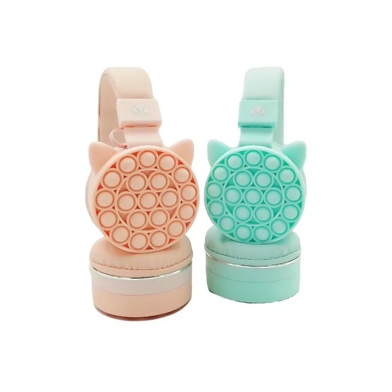 Maíz Audifonos Bluetooth Diadema Gato Orejas Kawaii Pop It