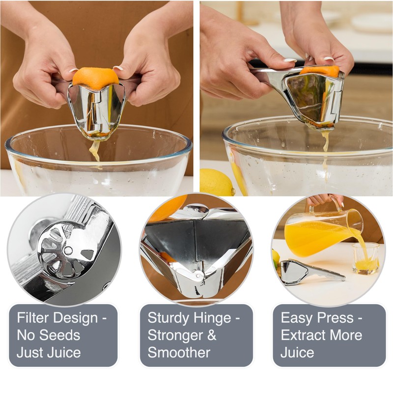 FoldFlat Lemon Squeezer, Lime Squeezer, Max Extraction Compact Hand Juicer