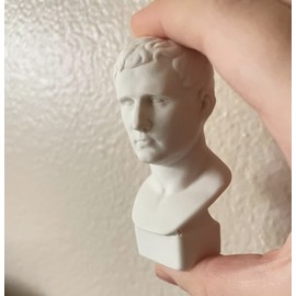 Air-Ads Supplies Miniature Bust Statue of Roman General Marcus Vipsanius Agrippa, White, 2.8" H