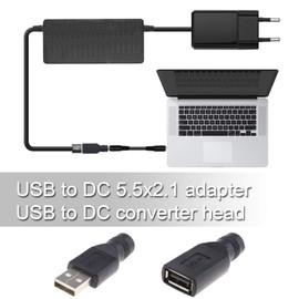 EMSea USB to 5.5X2.1mm DC Power Adapters - 2X Male and 2X Female Converters for Laptop PC 1V to 36V 5A