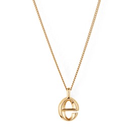 JENNY BIRD Letter E Monogram Initial Pendant Necklace | High Polish Gold, Lobster Clasp | Sleek, Chunky Designer Jewelry for Women