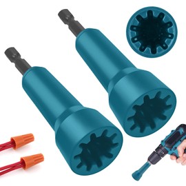 2 Piece Wire Nut Twister, Wire Twist Tool, Wire Nut Twister Spin Twist Tool Set, Wire Stripper and Twister Cable Connectors, Wire Connector Driver with 1/4 Inch Chuck Spinner