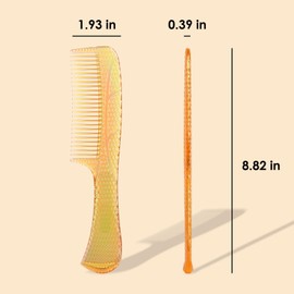 CANDYBRUSH Wide Tooth Comb for Women Curly Hair Wet Comb Detangling Girls Long Short Thick Fine Hair Curls Fashion Styling Tool Golden Large