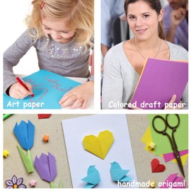 100 Sheets of A4 Premium Colored Paper, 5 Types of Colorful Origami, Posters, scrapbooks, Perfect for Art Crafts, Office and Stationery, Kindergarten Art DIY