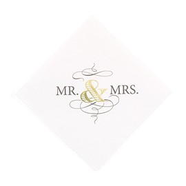 Hortense B. Hewitt 50-Count Elegance Ooh La Beverage Napkins, Gold