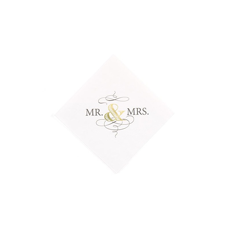 Hortense B. Hewitt 50-Count Elegance Ooh La Beverage Napkins, Gold