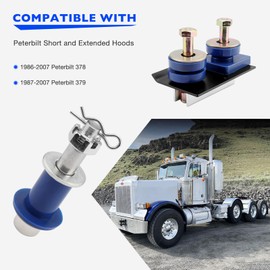 for Peterbilt 378 379 Hood Bushings, Engine Hood Hinge Pivot Bolt Bushing Kit, Replace 1304154 HM7566154 2315273 1304727, Bolt Bushing Truck Hood Bumper