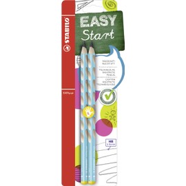 Ergonomic Graphite Pencil - STABILO EASYgraph - Left-Handed - Pack of 2 - Blue - HB