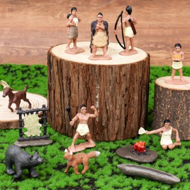 Powhatan Indians, Powhatan Native American Figurines Set, Figurine Includes Powhatan Indian Figurines, Chief, Campfire, Trees, for Kids Historical Education School Project Decoration Birthday Gift