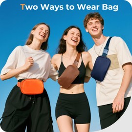 Cwualo Cross Body Zipper Fanny Pack for Women Men,Fashion Nylon Waist Packs, Water Repellent Two Way wear and Adjustable Strap(Royal blue)