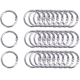 50Pcs Binder Rings 30mm/1.2 inch Loose Leaf Binder Rings, Metal Book Rings for Flash Cards, Papers, Keychains, Office, School, Home (30mm-50Pack)
