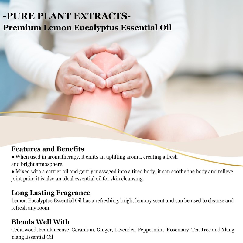 EUQEE Lemon Eucalyptus Essential Oil Pure Lemon Eucalyptus Oil, Large
