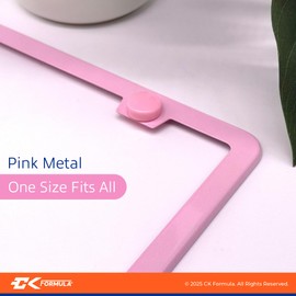 Pink License Plate Frames - 2 Pack, Metal Car Plate Frame, Cute Pink License Plate Frame for Women, Girly Car License Plate Holder, Porta Placas para Auto, Car Tag Frame