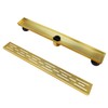 Neodrain 24-in Brushed Brass Rectangular Linear Shower Drain with Brick