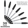 Nicecho Permanent Markers, Black Permanent Marker Pens, 30 Count Fine