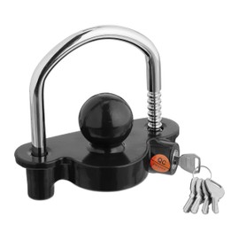 Relaxdays 1 x 5 Keys Anti-Theft Car & Horse Trailer Caravan Black Silver Trailer Lock