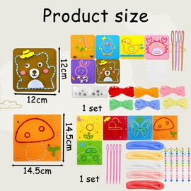 iuiiaii 11 Pcs Sewing Kit for Kids Set, First Kids Sewing Kit Ages 8-12 Children's Handmade Felt Fabric, Animals and Shapes Craft Set Pleasure for Children Girls Aged 3-12 Starter Bundle