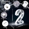 LED Number Light - Lighted Silver Glitter Number Light Sign,