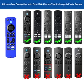 TOKERSE Silicone Remote Case for Fire TV Stick 4K Max 2nd Gen/Toshiba/Insignia/Pioneer/Omni Series Fire TV Alexa Voice Remote Enhanced, Anti-Slip Protective Cover Sleeve with Lanyard - Dark Blue