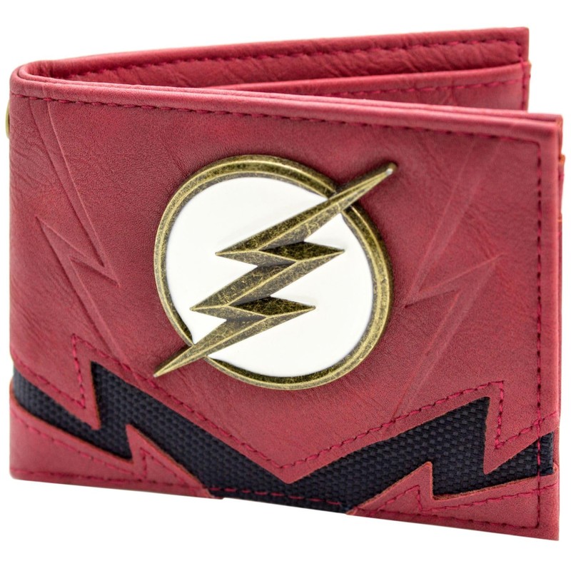 Flash Fastest Man Alive Gold Metallic Bolt Emblem Wallet Bi-Fold
