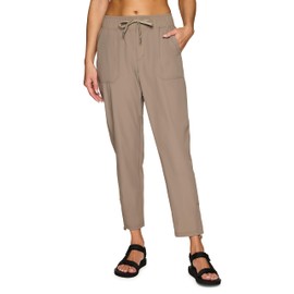 Avalanche Woven Ankle Pant for Women Quick Drying Hiking Pants with Pockets Ruched Driftwood M