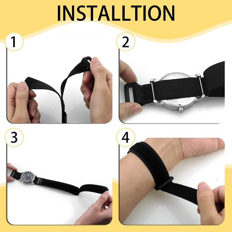IVAPPON Sport Watch Band, Hook and Loop Nylon Strap, 20mm