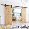SMARTSTANDARD 12FT Heavy Duty Double Door Sliding Barn Door Hardware