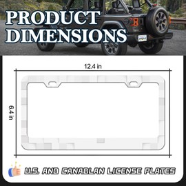 HCSS 2PCS Grey and White Checkerboard License Plate Frames, Checkerboard Aluminum Metal License Plate Holder Covers, Rust-Proof Waterproof Car Decorative Tag Frames for Standard US 12x6 Inch