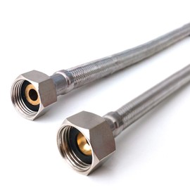 2 x 1/2" x 3/8" 50cm Length Flexi Flexible Connector Hose Pipe