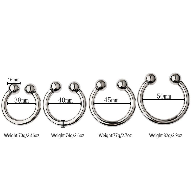 Removable Large C-Shape Opening-Ring Accessory, Men's Stainless Steel Weight Ring