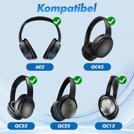 Ohrpolster Ersatz für Bose QuietComfort 45 Kopfhörer – Kompatibel mit QC45, QC35 II, QC25, QC15, AE2, AE2i Ear Headphones– Weich & Strapazierfähig (weiß)