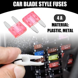 X AUTOHAUX 50 Pcs Mini 4AMP APM/ATM Universal Car Fuse Blade Style Fuses Short Circuit Protection - Automotive Car Boat Truck SUV RV - Plastic Metal Pink