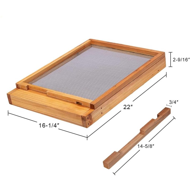 Beehive Screened Bottom Board Dipped in 100% Beeswax,Langstroth 10 Frame