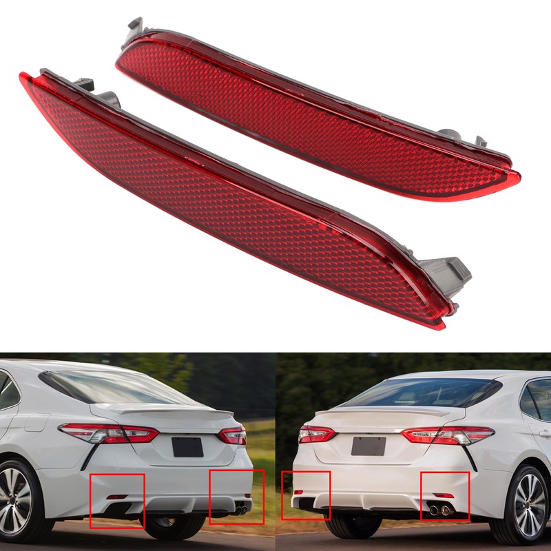 2 Pcs Rear Bumper Reflector Left Right TO1185110 Red Tail