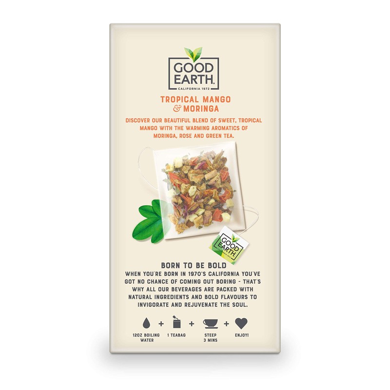 Good Earth Sensorial Blends Tropical Moringa & Mango Herbal Tea,