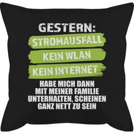 Shirtracer Gaming Cushion 50 x 50 cm – Yesterday Power Outage No WiFi No Internet Gamer Funny – 50 x 50 cm – Black – Gamer Cushion Game Gamer Gaming