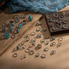 Mixcbe 50 Pcs Western Turquoise Rings Set for Women Vintage