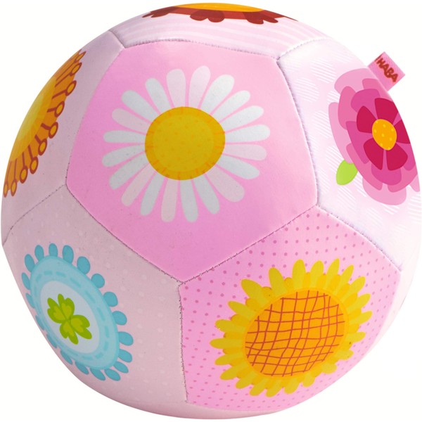 Haba 302481 Baby Ball Flower Magic Soft Easy to Grip Fabric Ball with Flower Motifs Baby Toy from 6 Months