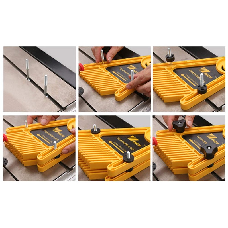 Woodworking Feather Loc Board Set, Multi-Purpose Double Featherboards Miter Gauge