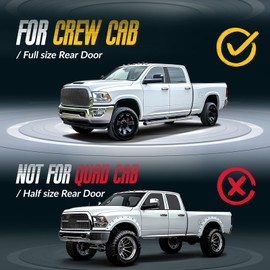 JMTAAT Rear Left Door Window Glass Compatible with Dodge Ram 4 Door Crew/Extended Crew Cab 2009-2018 1500, 2019-2023 1500 Classic, 2010-2024 2500 3500, 2011-2024 3500 4500 5500 Cab/Chs Driver Side