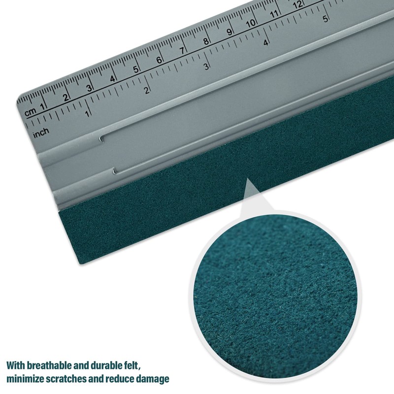 FOSHIO 12 Inch Felt Squeegee for Vinyl wtih Ruler 30CM