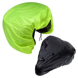1 Bicycle Pannier Bag Rain Cover And 1 Rainproof Seat Cushion Cover, Outdoor Cycling Equipment, Bicycle Dust Cover, Bicycle Protective Cover, Bicycle Accessories