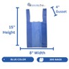 ASSUREPAK Blue Colored Unprinted Plastic T-Shirt Bags - 1/10 BBL