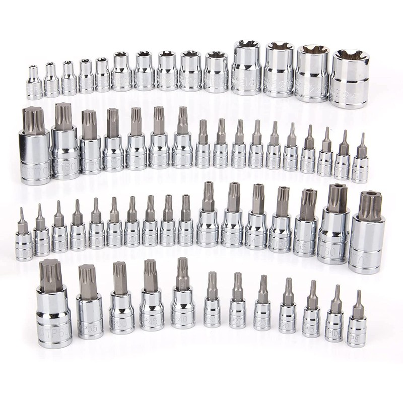 Y&Y Decor Bit Socket Set - 60 Pc Steel Star