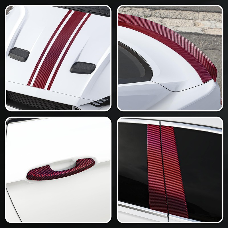 Lypumso 2D Carbon Fiber Vinyl Wrap, 4 Inch x 20ft
