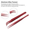 Tweezer Set Aluminum Alloy Curved Straight Head Anti Magnectic Accuracy